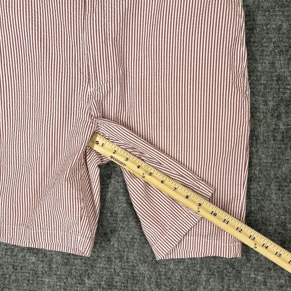 GREG NORMN SHORTS MENS 36 RED SEERSUCKER CHINO GOLFING CLUB RESORT CASUAL COTTON - Picture 6 of 8